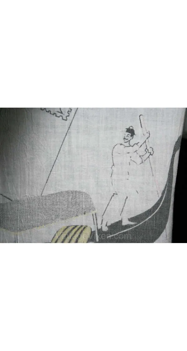 1990s Gondoliers Print Oversized Top - Large - Venice Scene Print - Venetian Canals - Summer Shirt - Size 13 14 - Bust 44- 39283-1