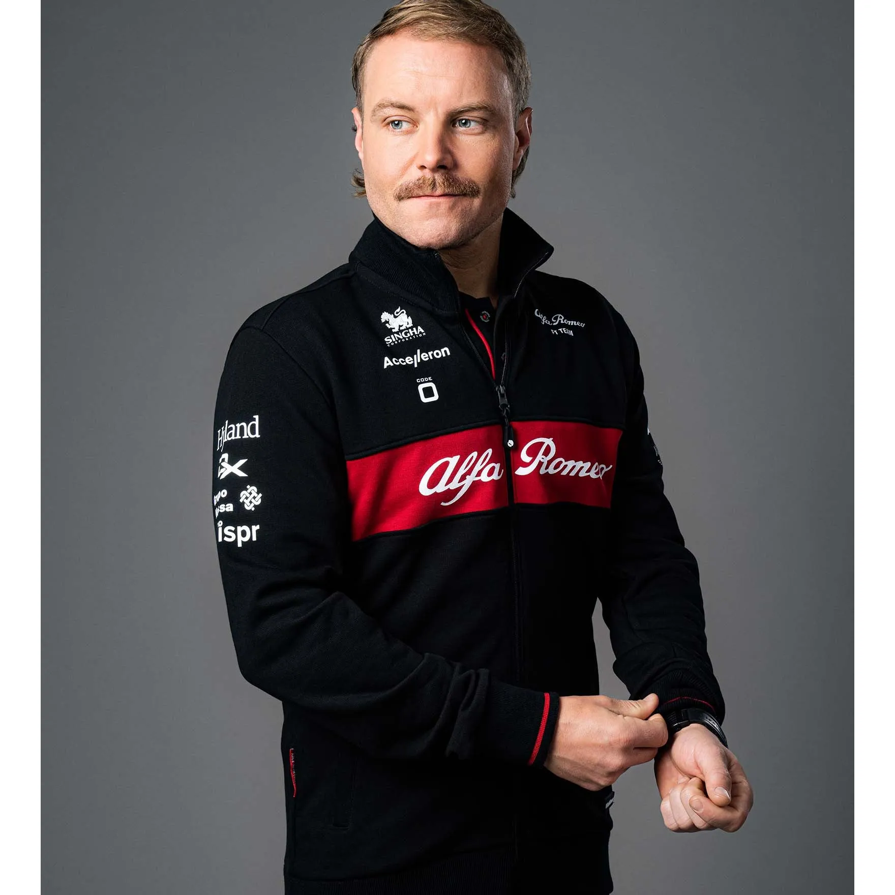 Alfa Romeo Racing F1 2023 Men's Team Full Zip Sweat Jacket - Black