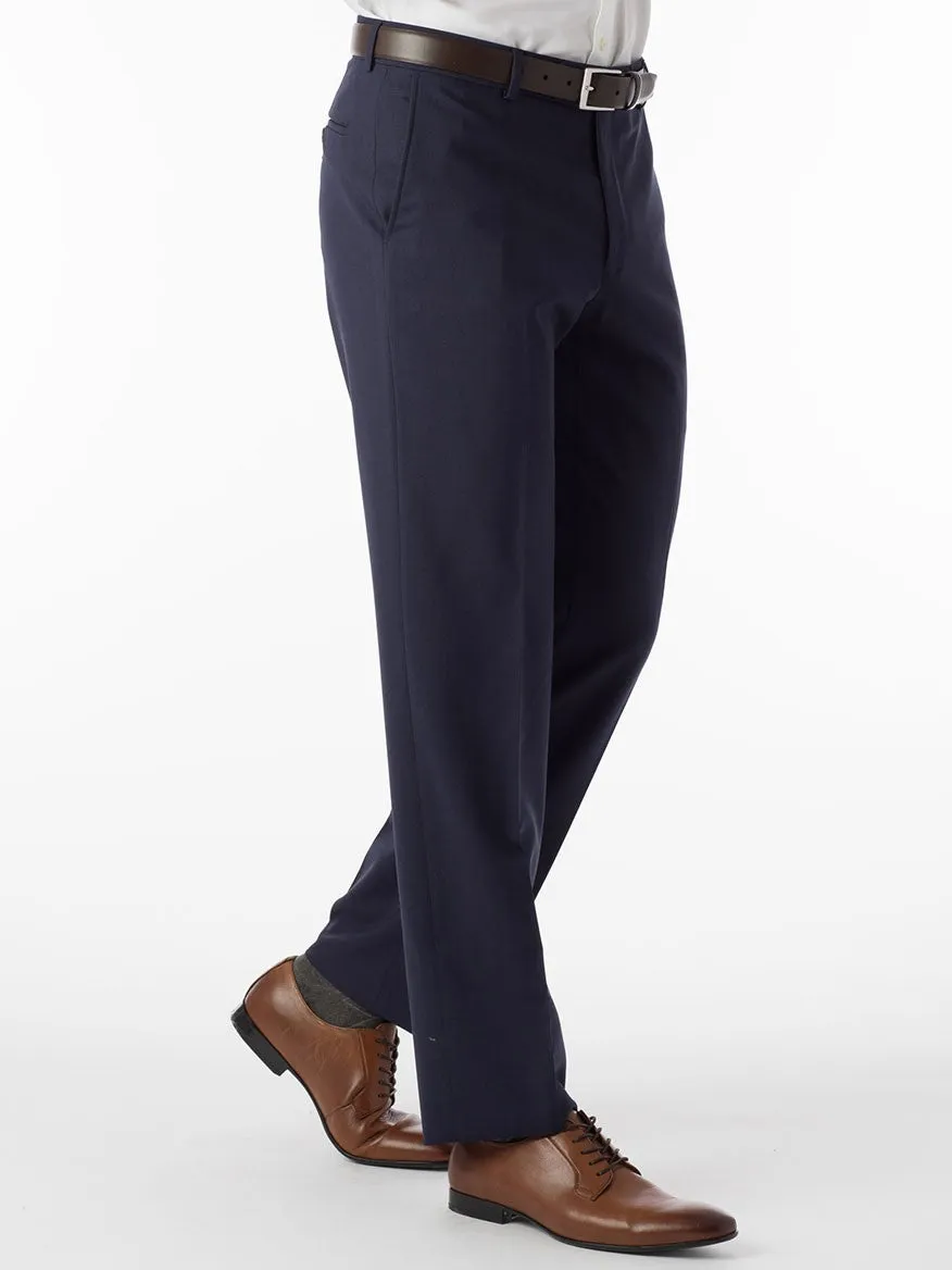 Ballin Soho Comfort 'EZE' Super 120s Modern Flat Front Twill Pant in New Navy
