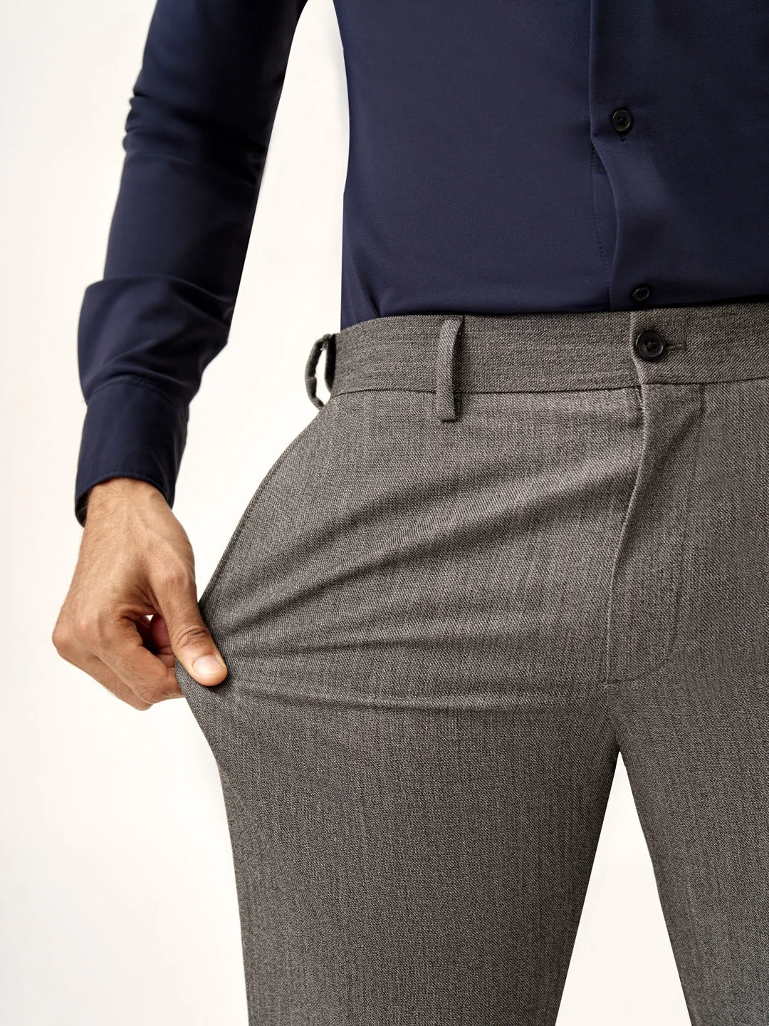 Black & White Textured All Weather Stretch Pants