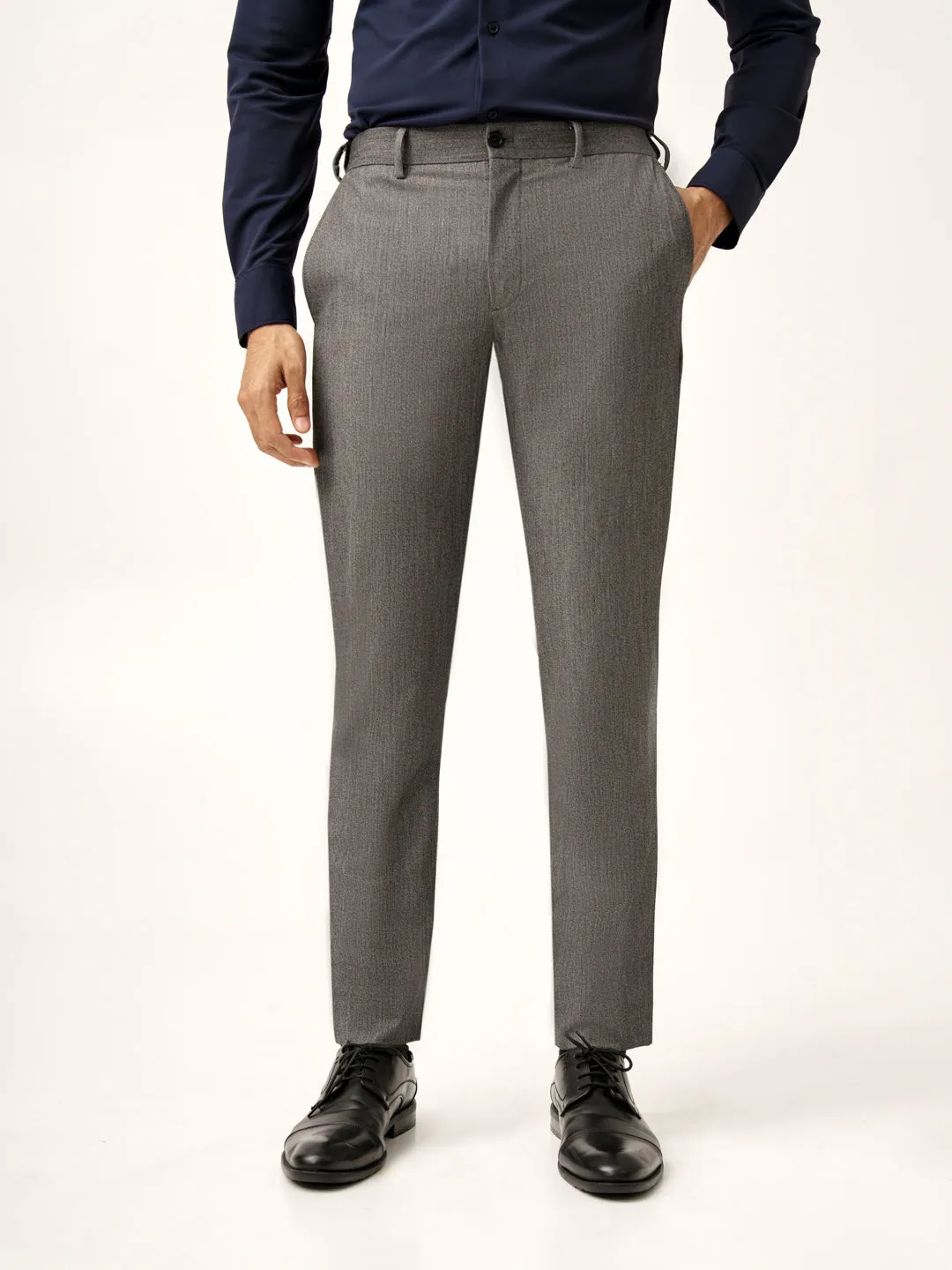 Black & White Textured All Weather Stretch Pants