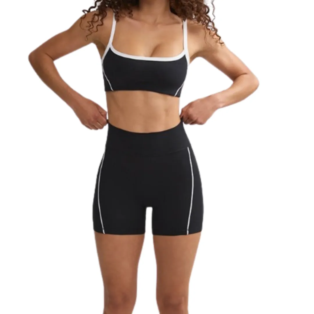 Black and White Color Block Athleisure Set