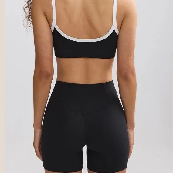 Black and White Color Block Athleisure Set