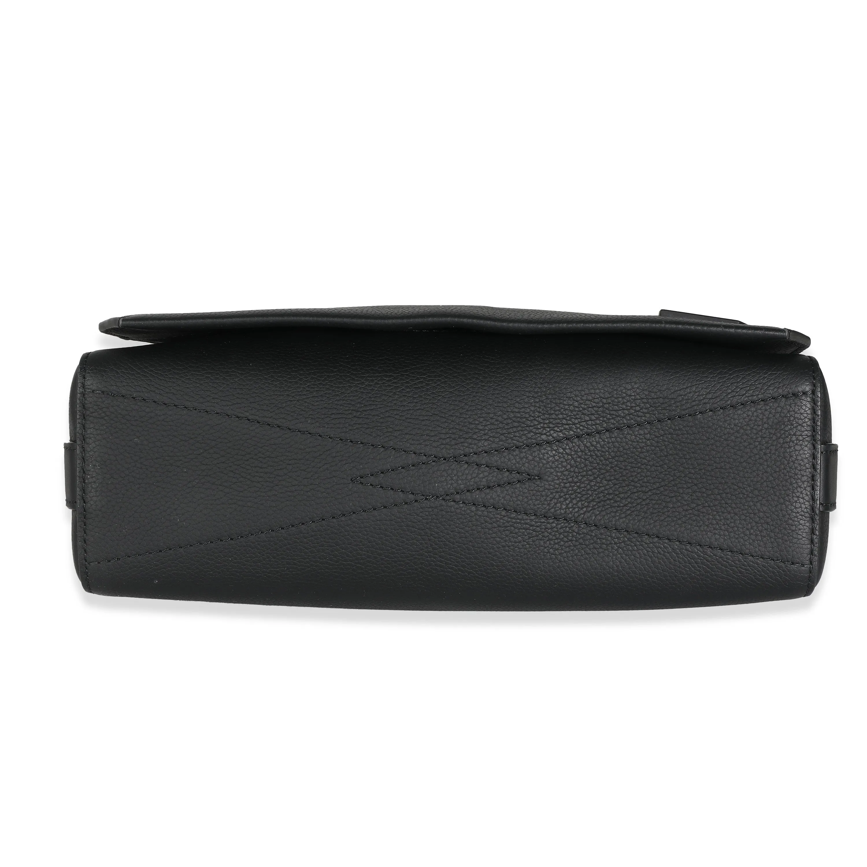 Black Grained Calf Leather Aerogram Takeoff Messenger