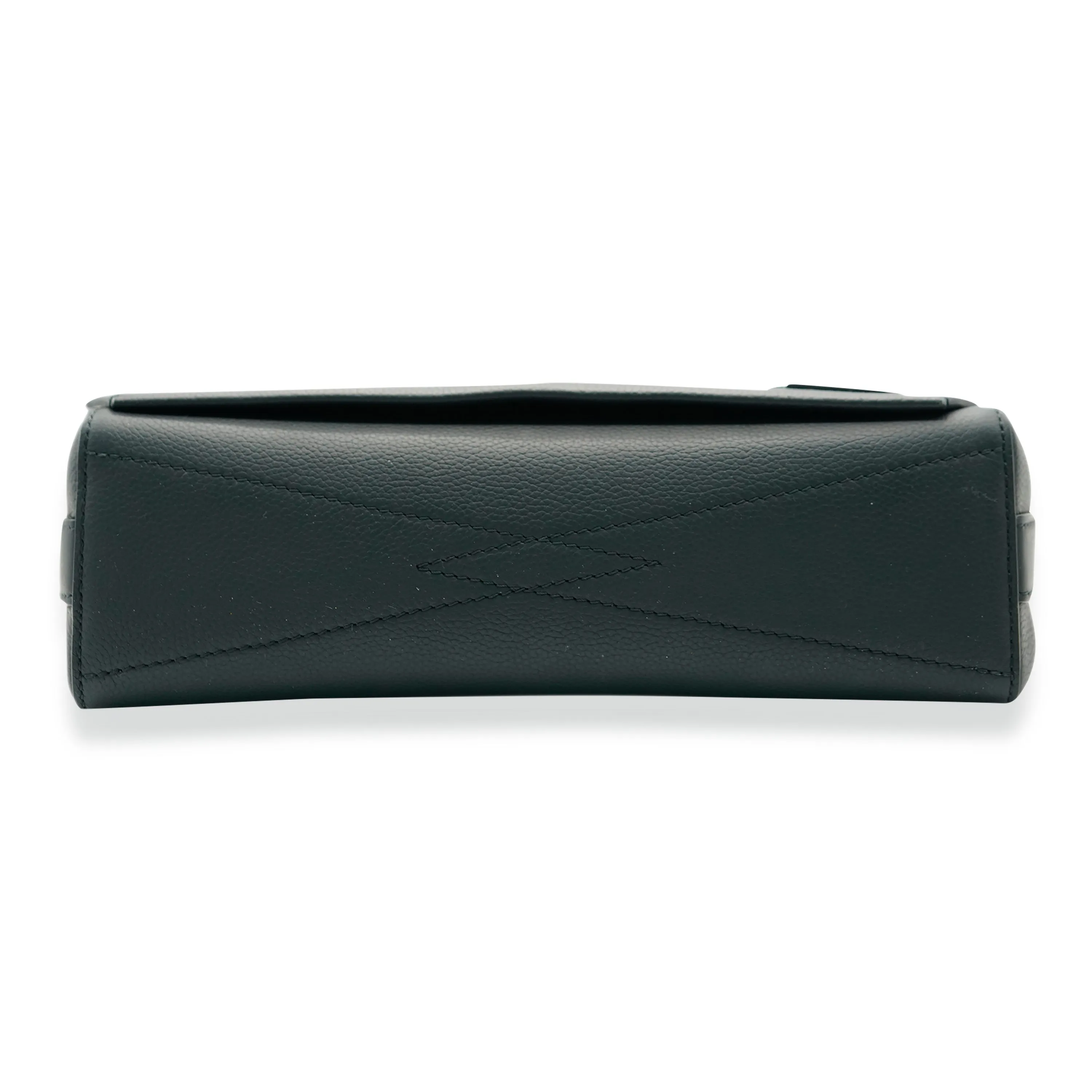 Black Grained Calf Leather Aerogram Takeoff Messenger