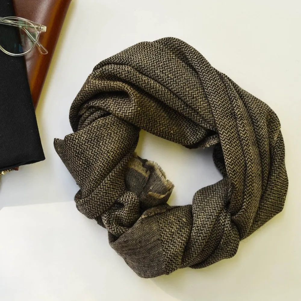 Black Natural Classic Pure Handwoven Pashmina Stole