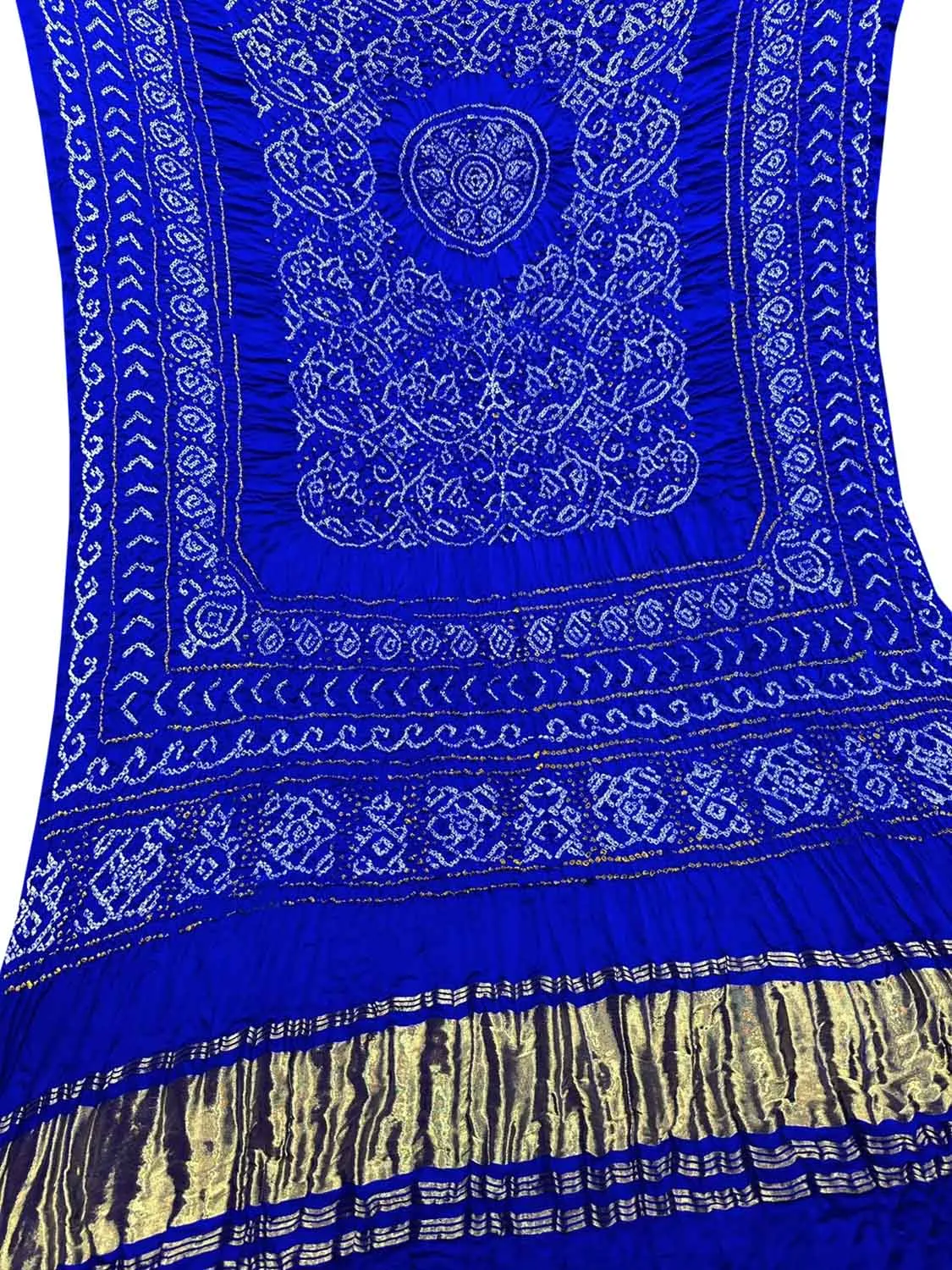 Blue Bandhani Gajji Silk Dupatta - Pure Elegance