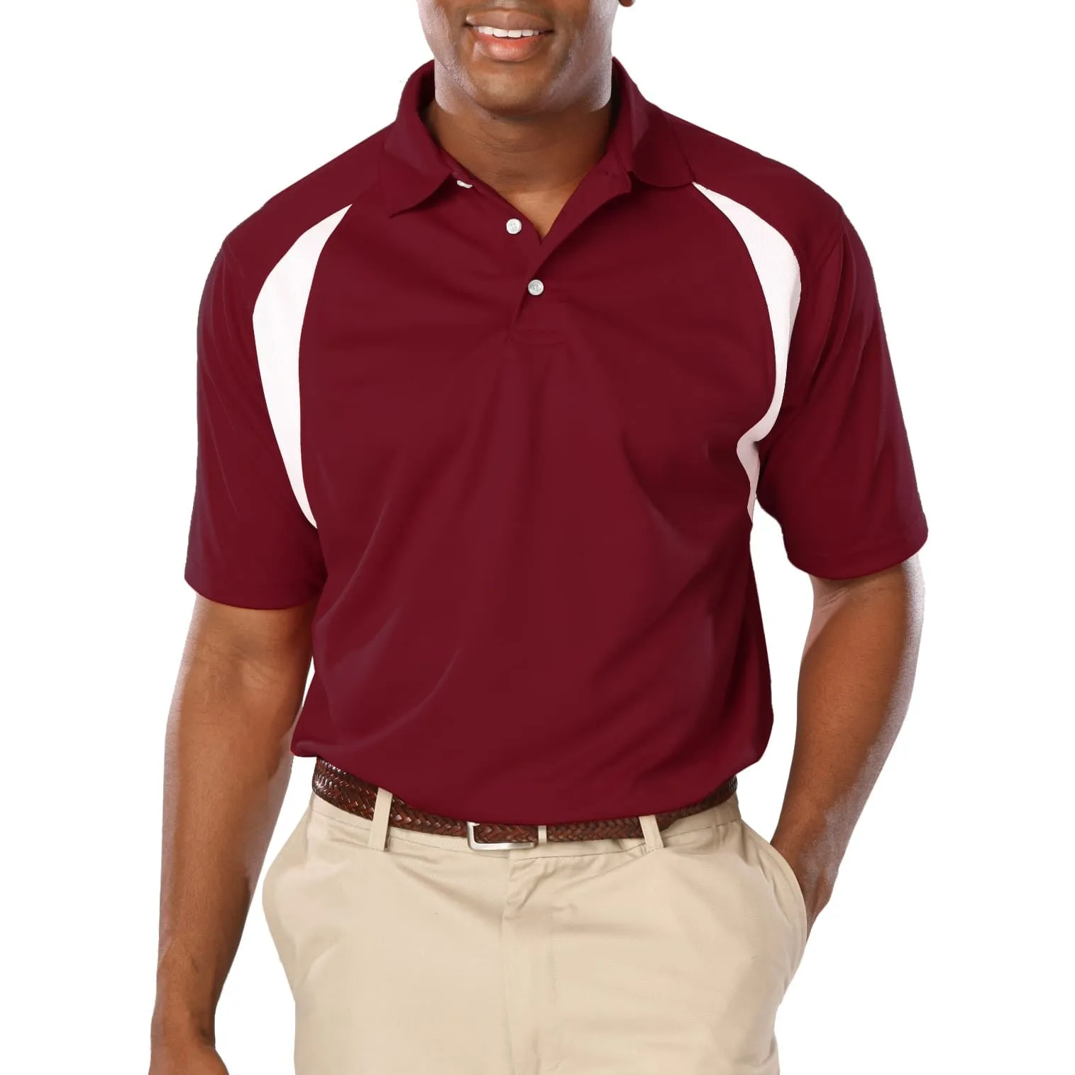 Blue Generation Men's Raglan Wicking Polo
