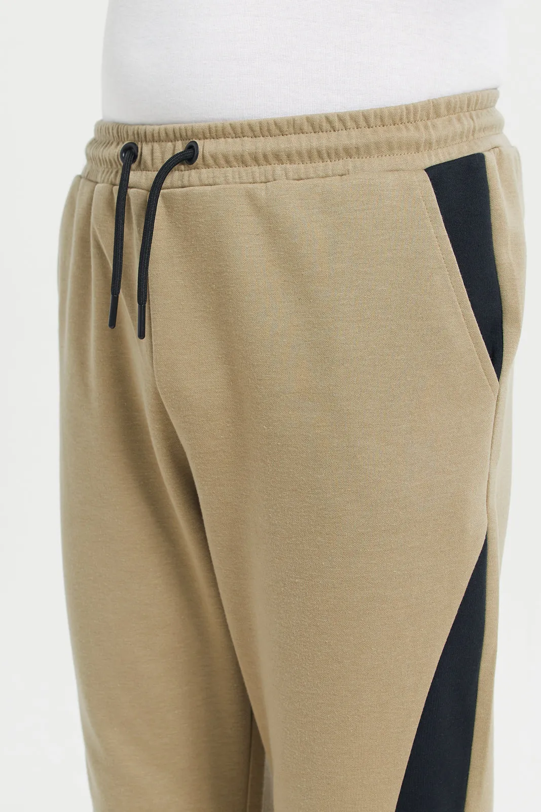 Brown Cut And Sew Active Pants