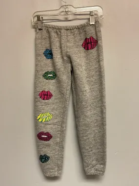 Chaser Size 6 Gray Lips Cotton Girls Sweat Pants