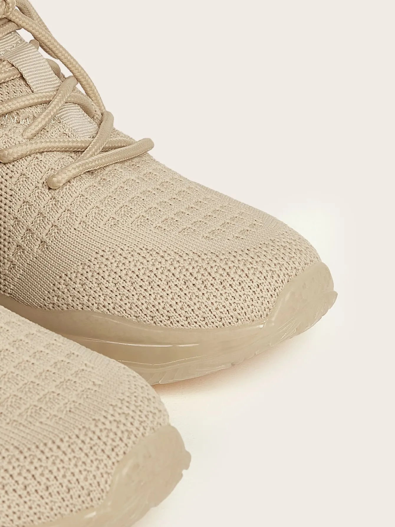 CUCCOO BASICS Women's Shoes Lightweight Knit Detail Comfortable Beige Lace-Up Front Running Shoes Vacation Shoes Summer Sale