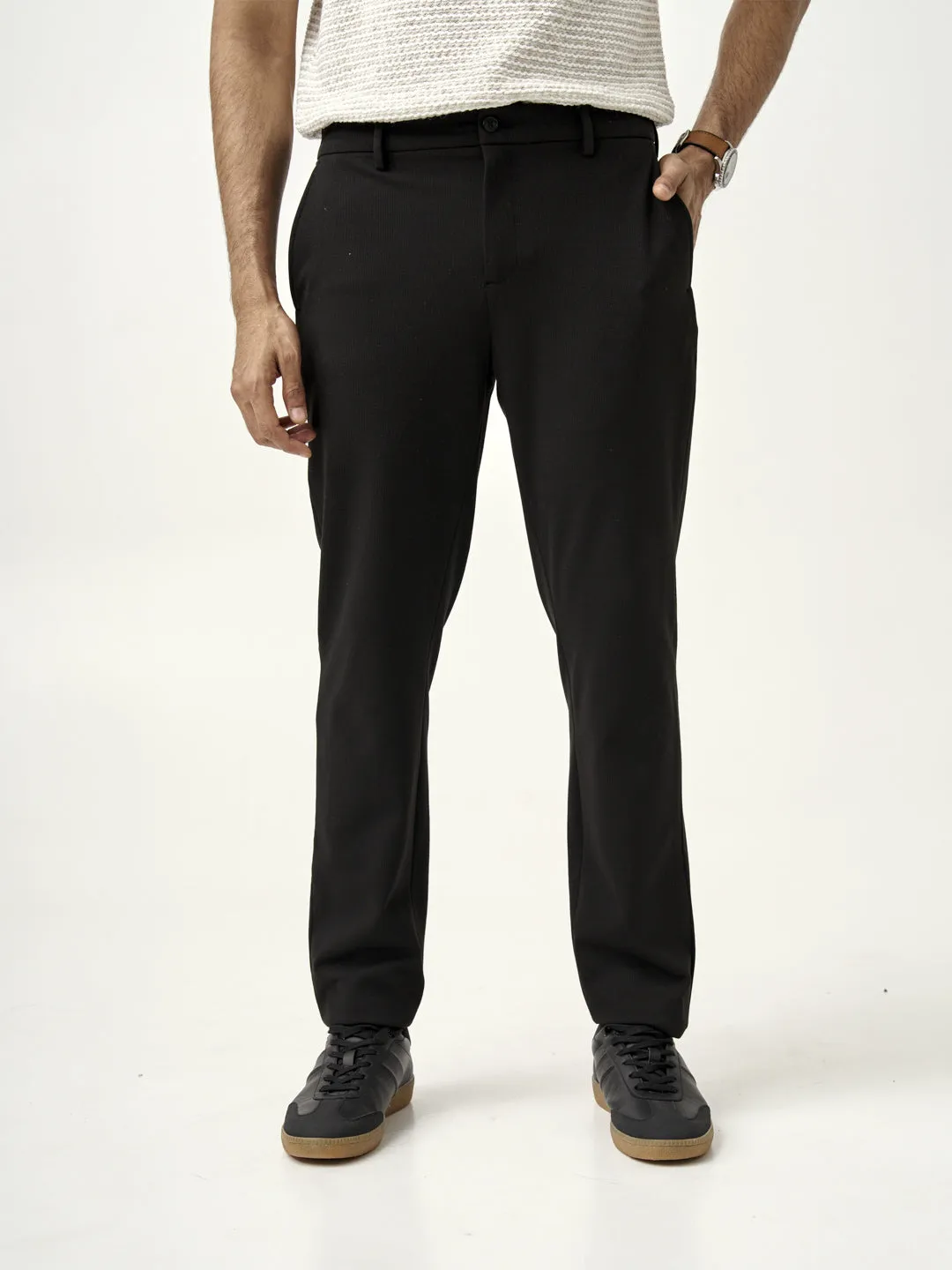 Double Black Houndstooth Power-Stretch Pants