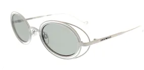 Emporio Armani 0EA2118 333387 Matte White Oval Sunglasses