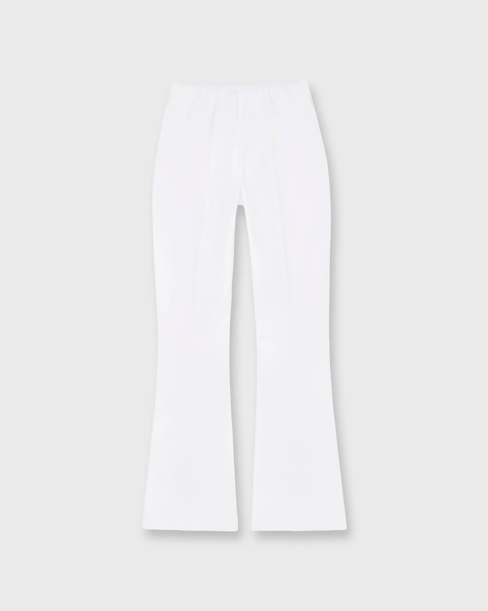 Faye Flare Cropped Pant in White Garment-Dyed Stretch Twill