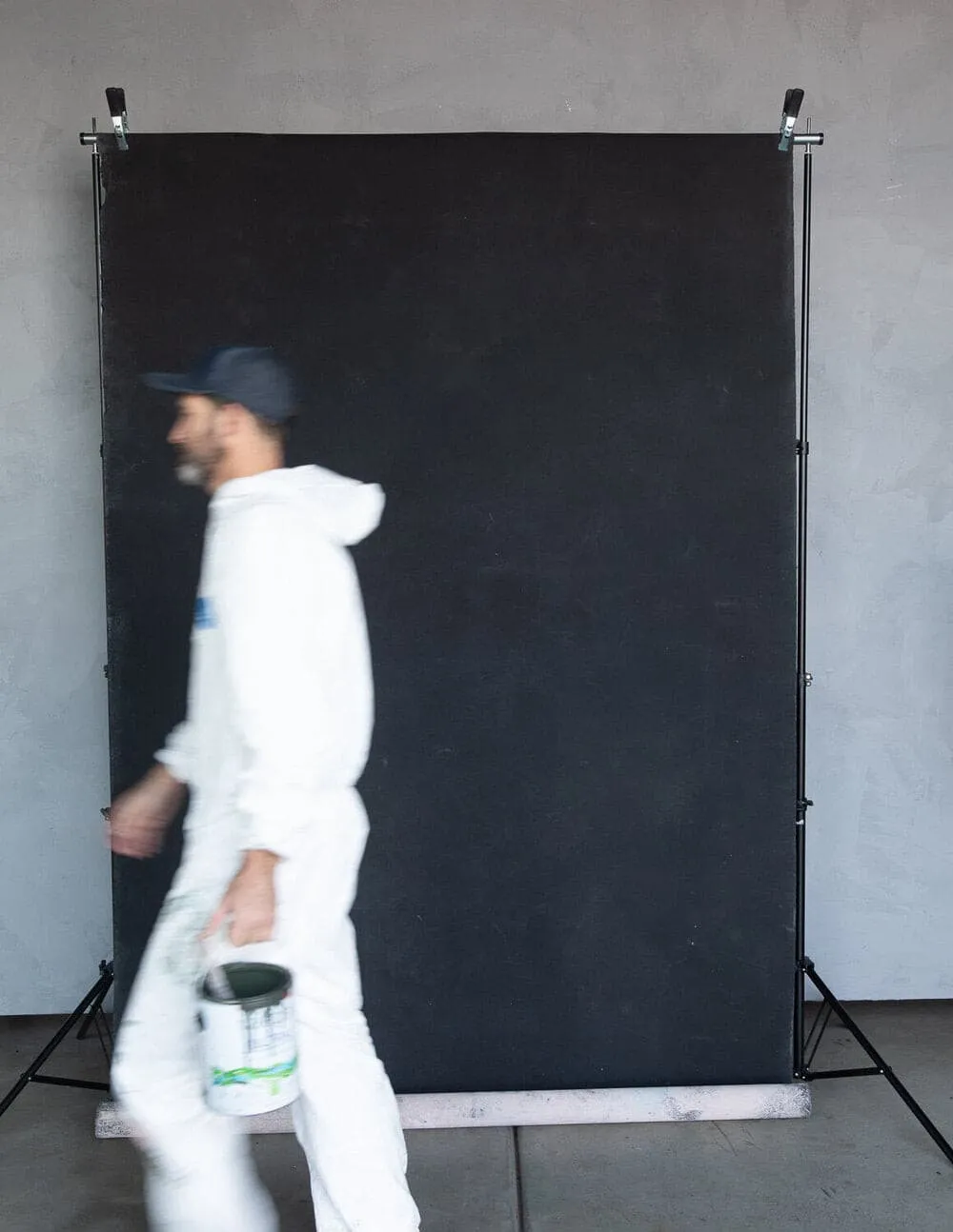 French Black #0112 // Large Hand-Painted Canvas Backdrop