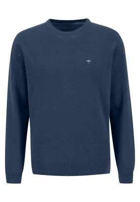 Fynch Hatton Structure O - neck Knit jumper - Navy 690