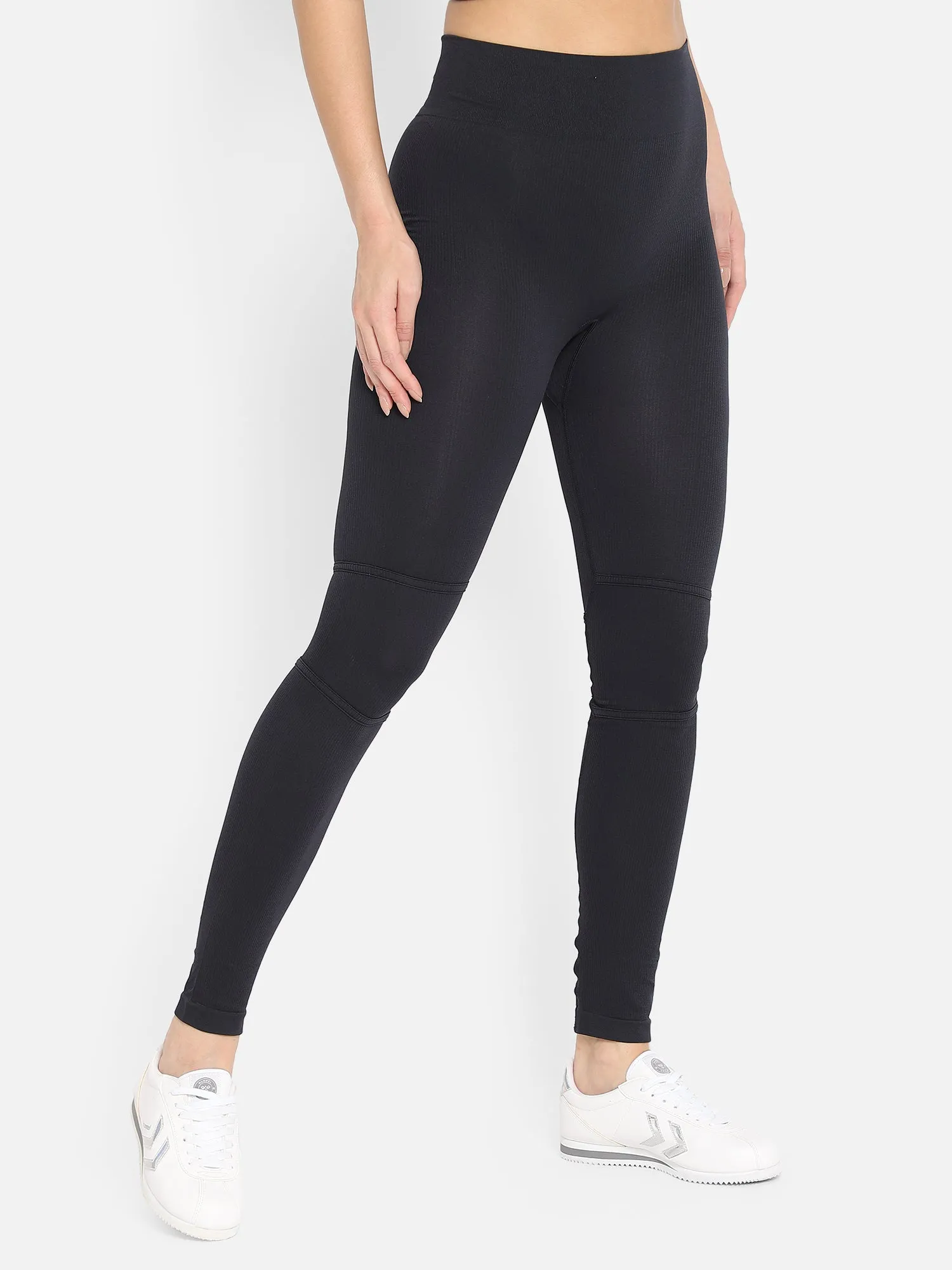 Heroine Seamless Women Polyester Black Tight