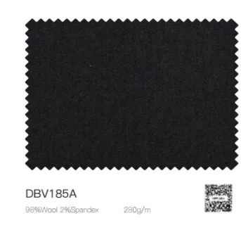 Italian Black Double Breasted /Wool -Spandex/ Two Piece Suit/ Weft Stretch / Wrinkle Resistant