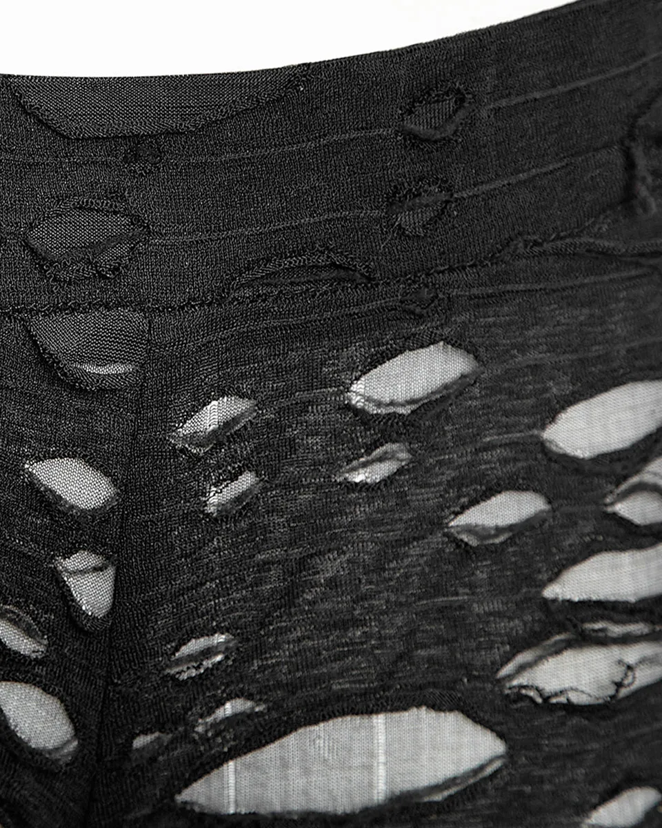 K099 Corrosion Womens Shredded Dieselpunk Leggings - Black