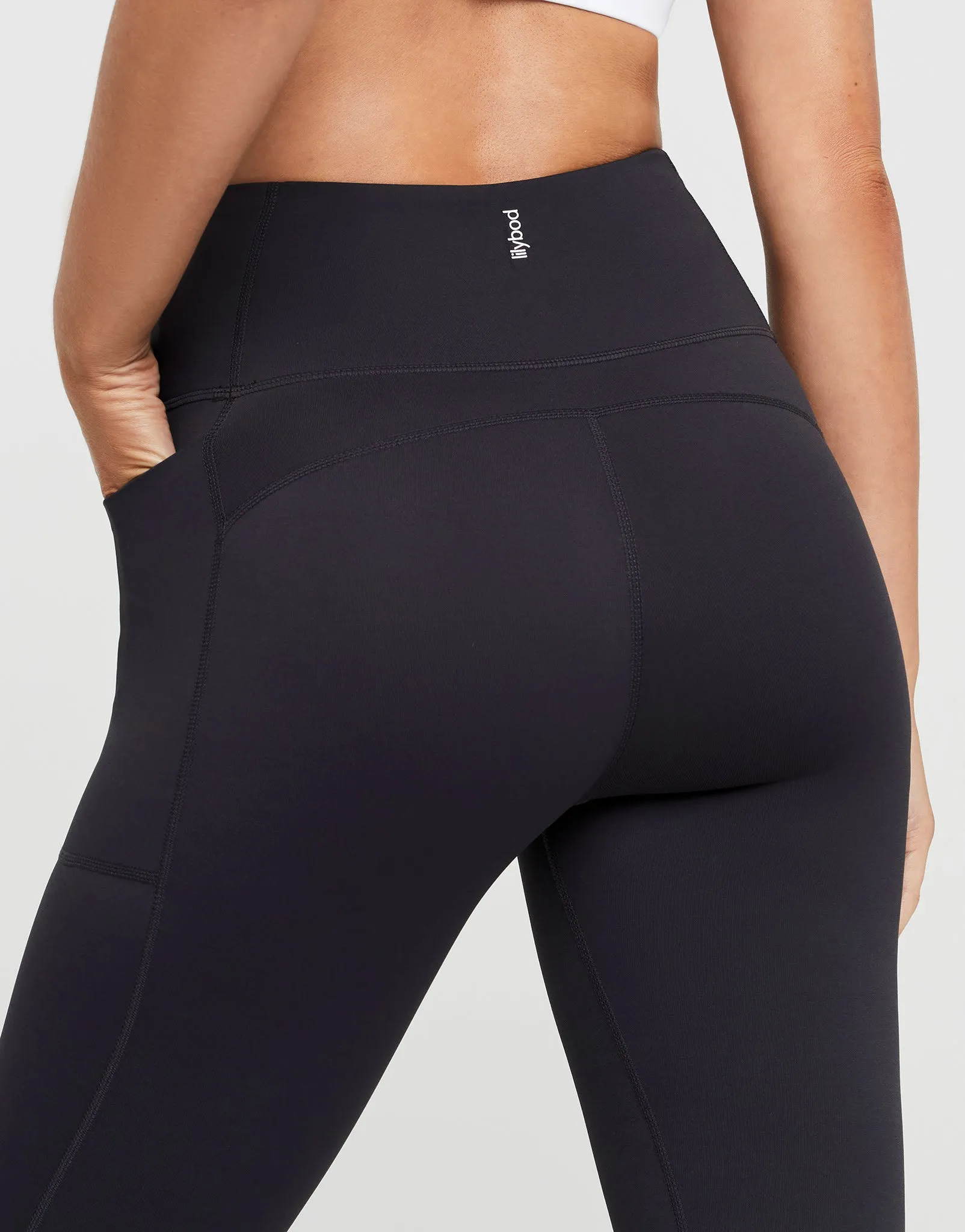 LIMITLESS Legging - Charcoal with Pale Blue