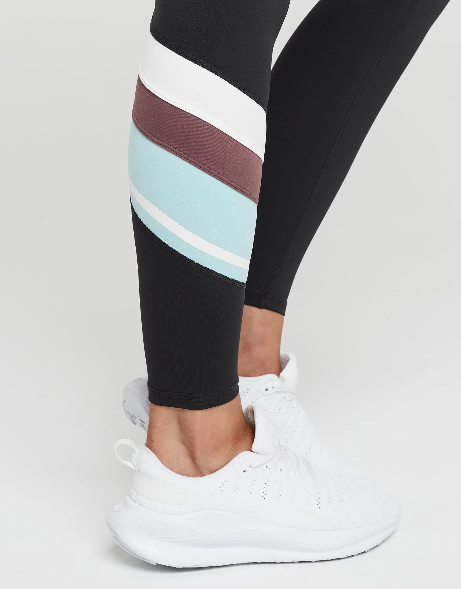 LIMITLESS Legging - Charcoal with Pale Blue