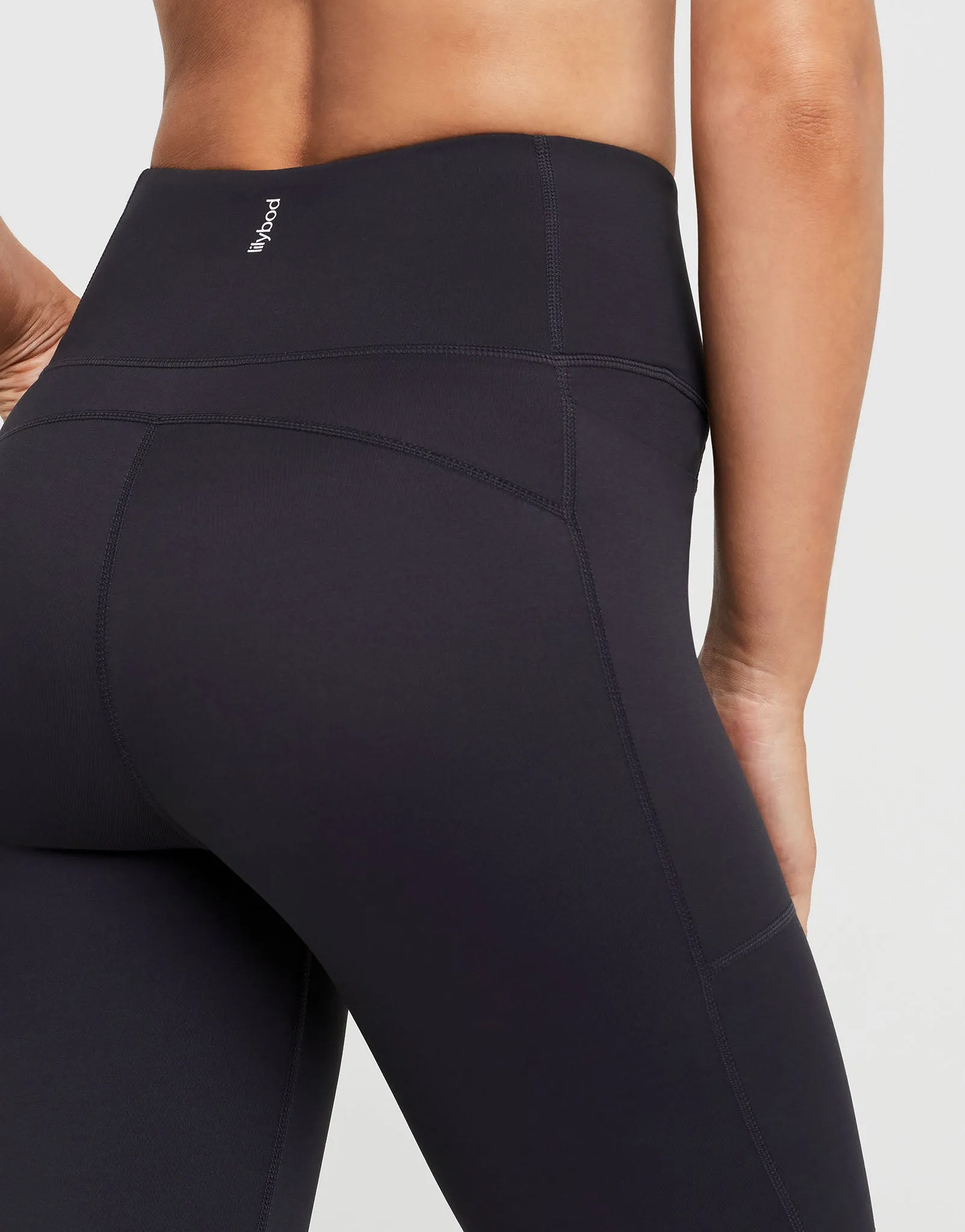 LIMITLESS Legging - Charcoal with Pale Blue