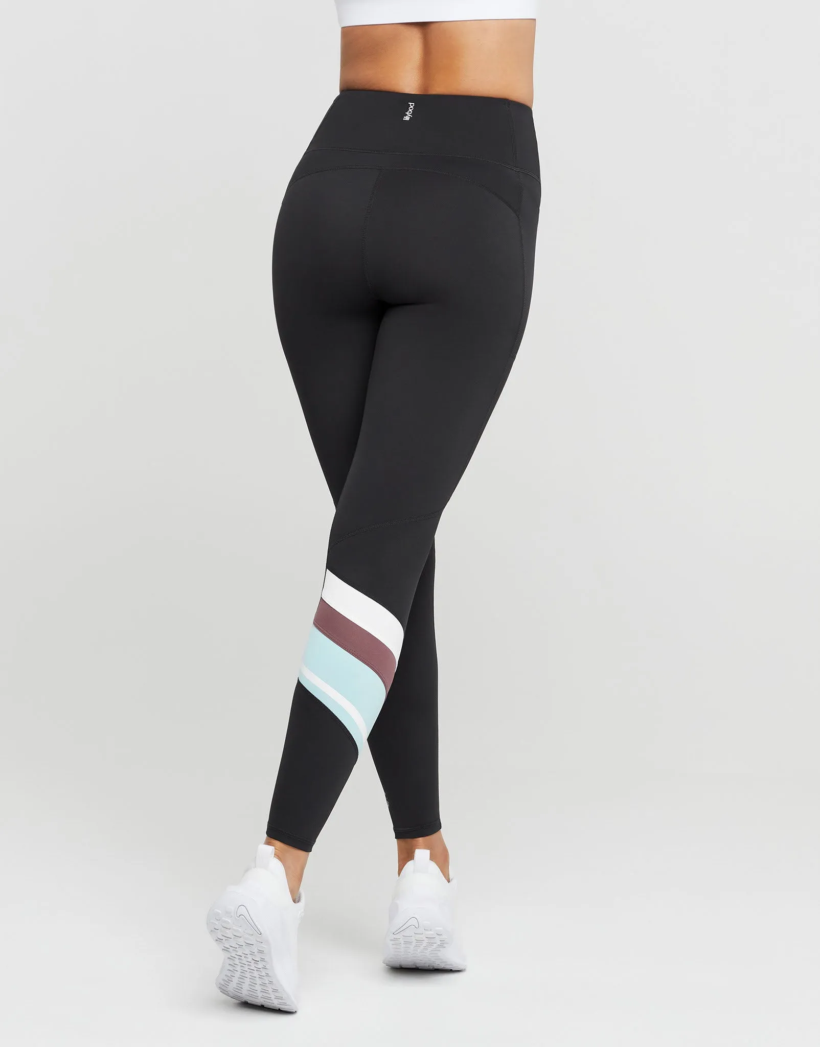 LIMITLESS Legging - Charcoal with Pale Blue