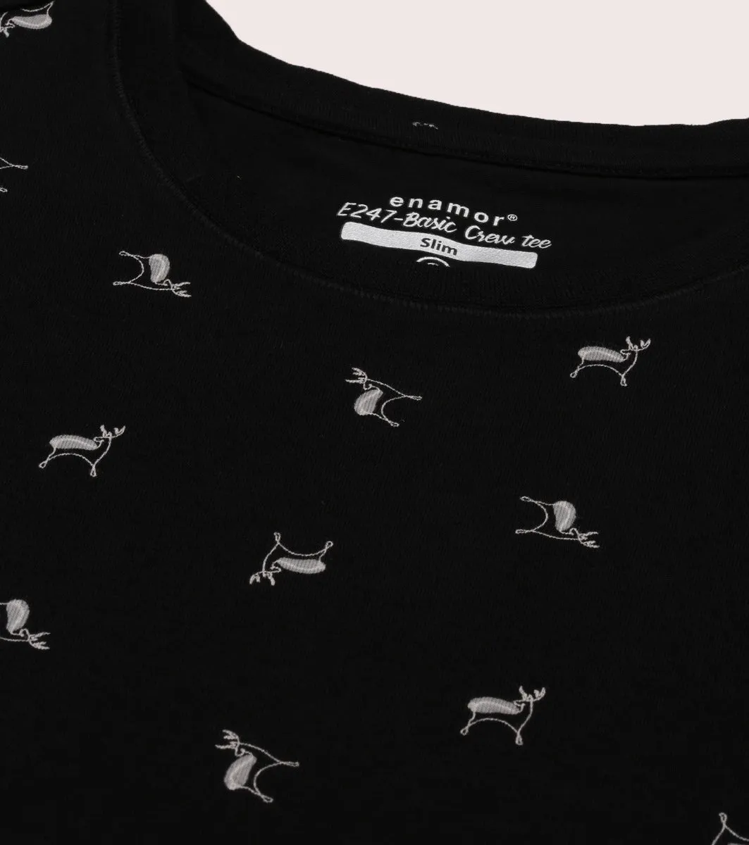Long Sleeve Basic Crew Tee - Graphics | Crew Neck Basic Stretch Cotton Tee