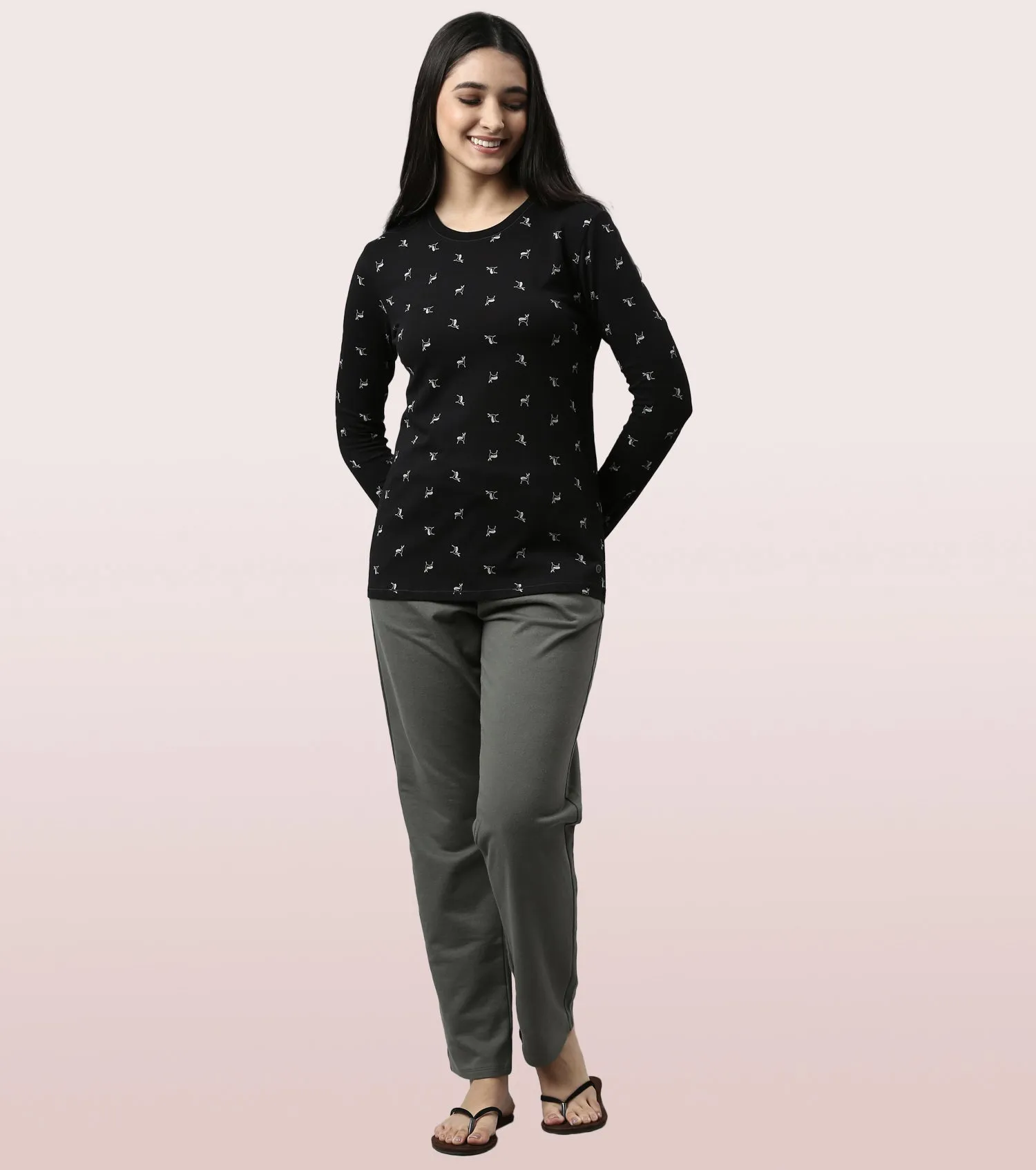Long Sleeve Basic Crew Tee - Graphics | Crew Neck Basic Stretch Cotton Tee