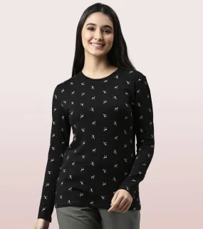 Long Sleeve Basic Crew Tee - Graphics | Crew Neck Basic Stretch Cotton Tee