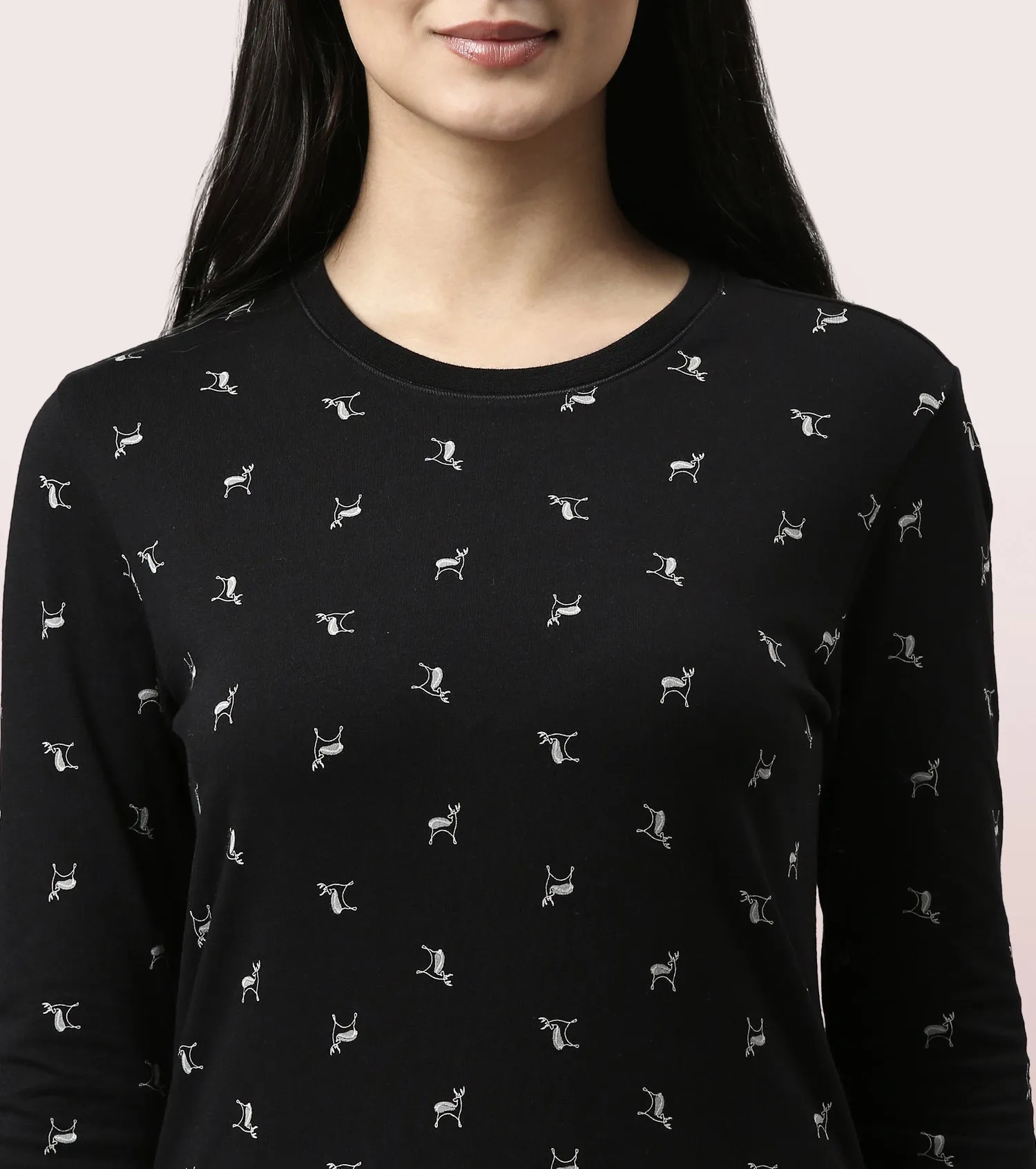 Long Sleeve Basic Crew Tee - Graphics | Crew Neck Basic Stretch Cotton Tee