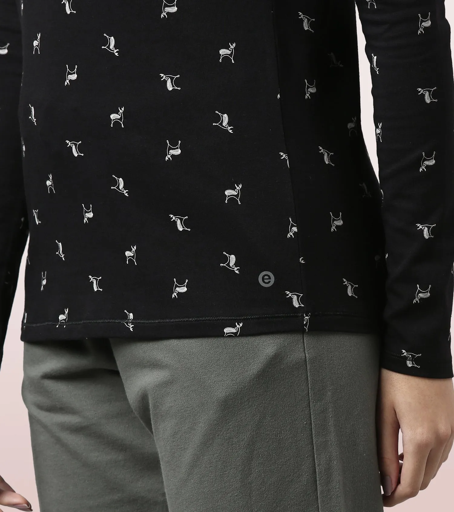 Long Sleeve Basic Crew Tee - Graphics | Crew Neck Basic Stretch Cotton Tee