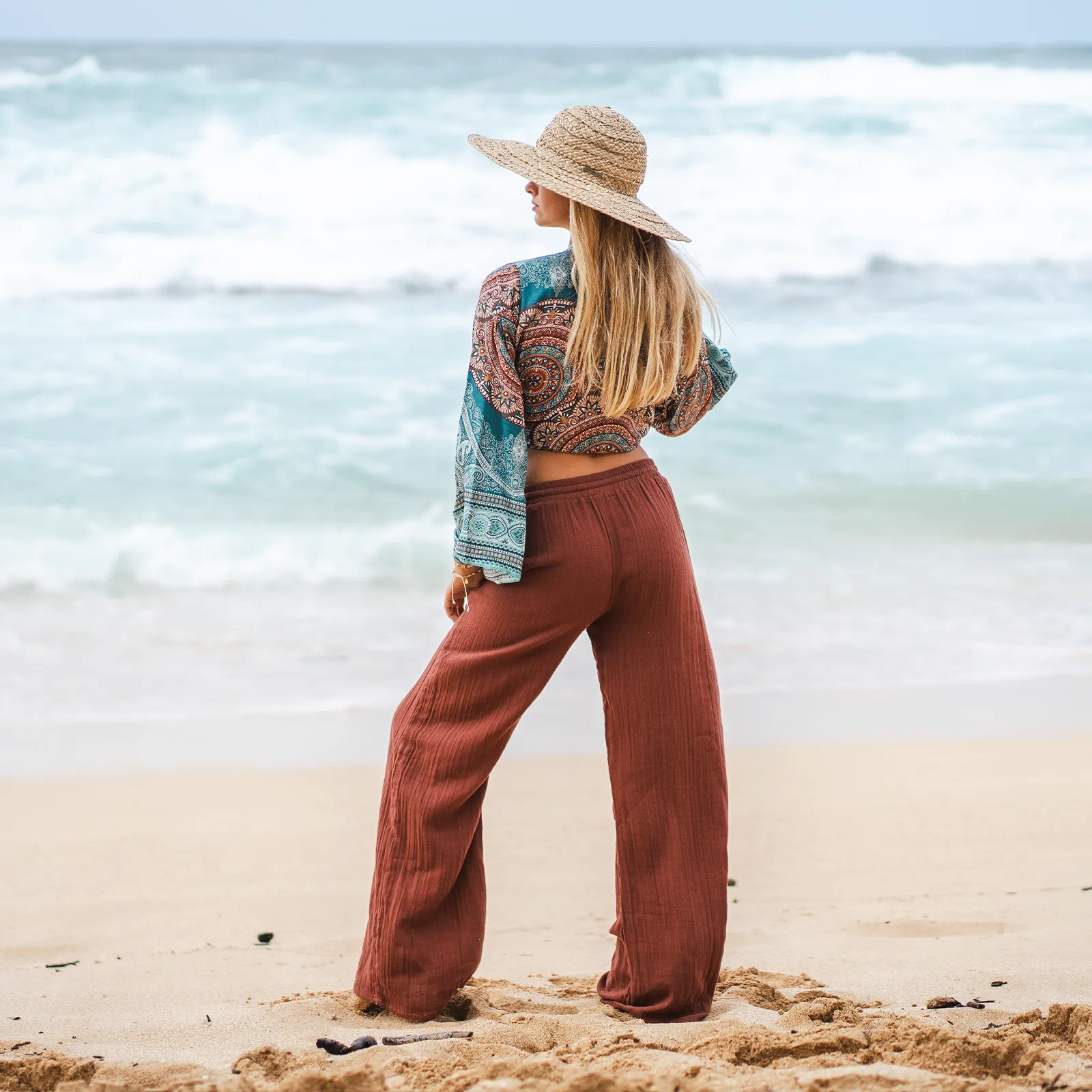 Nutmeg Cotton Cabana Pants