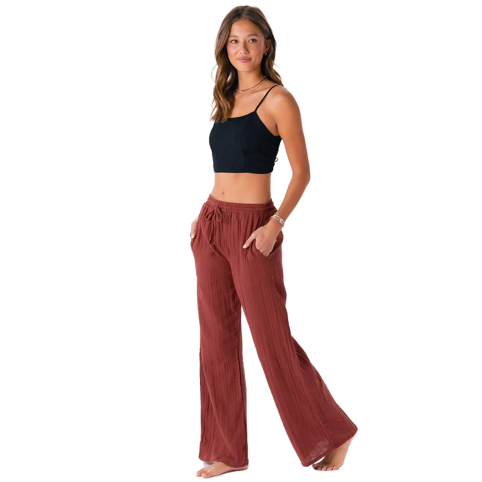 Nutmeg Cotton Cabana Pants