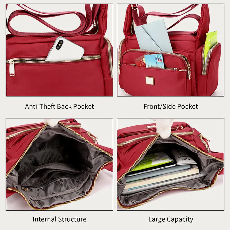Nylon Crossbody Bag For Women Daily Outfit Multiple Pockets Purse