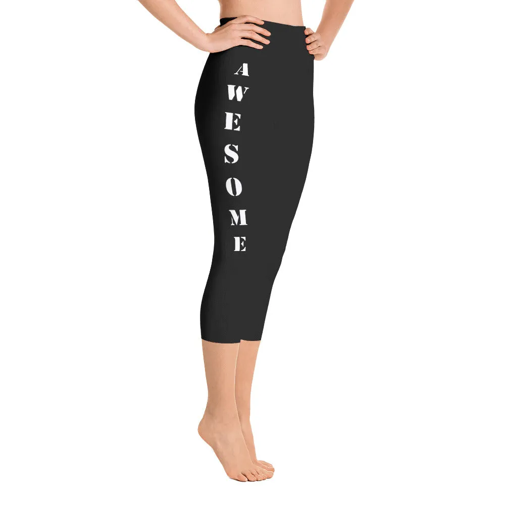 Our best viral leggings black awesome goddess white letters