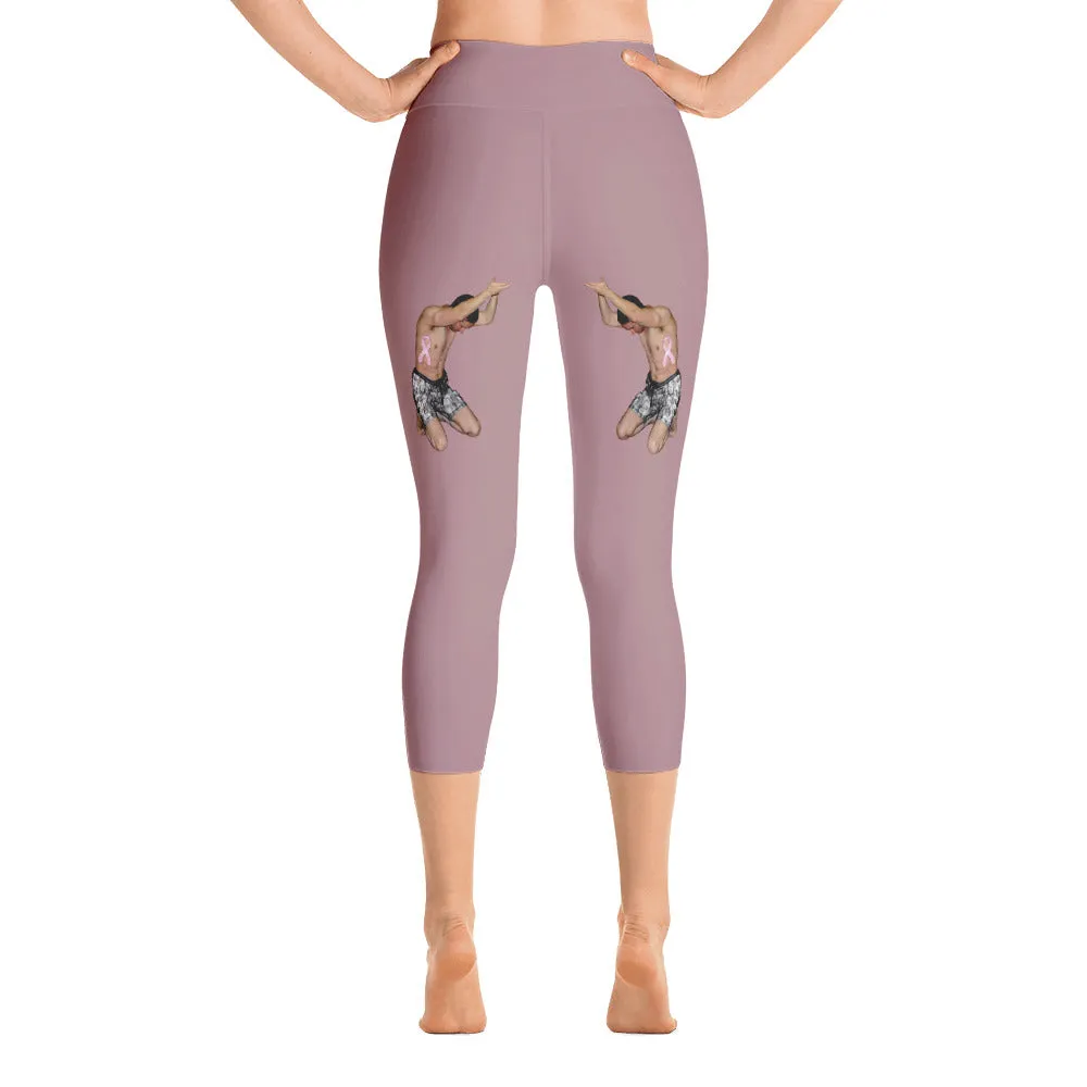 Our best viral leggings dusty rose awesome goddess black letters