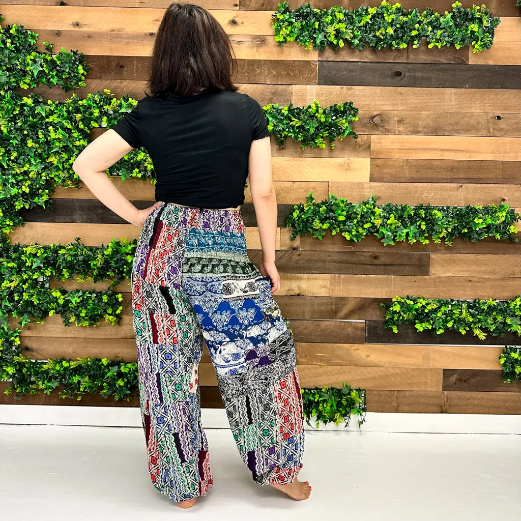 Patchwork Summer Retro Style Yoga Pants