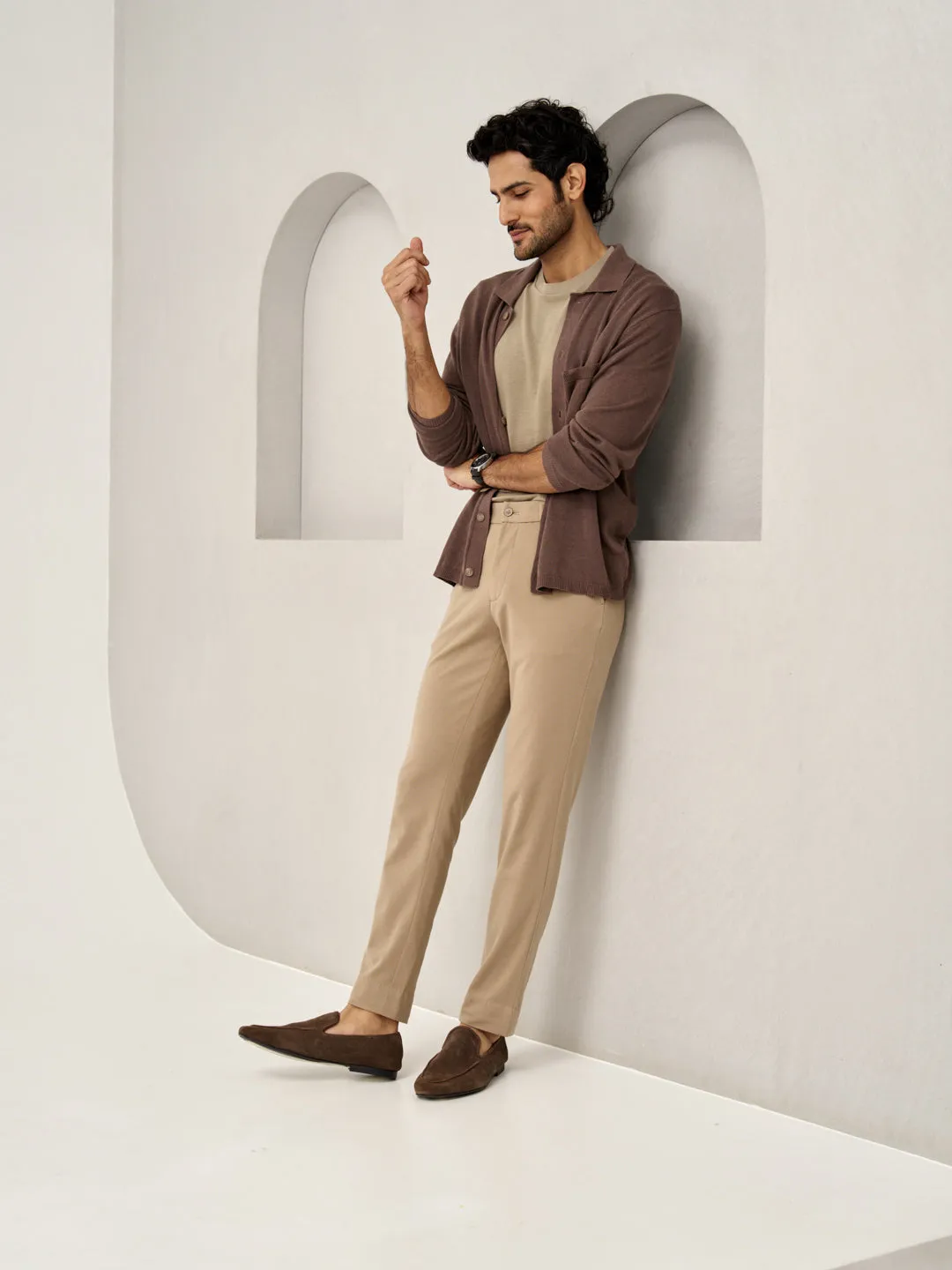 Peanut Brown Power-Stretch Pants
