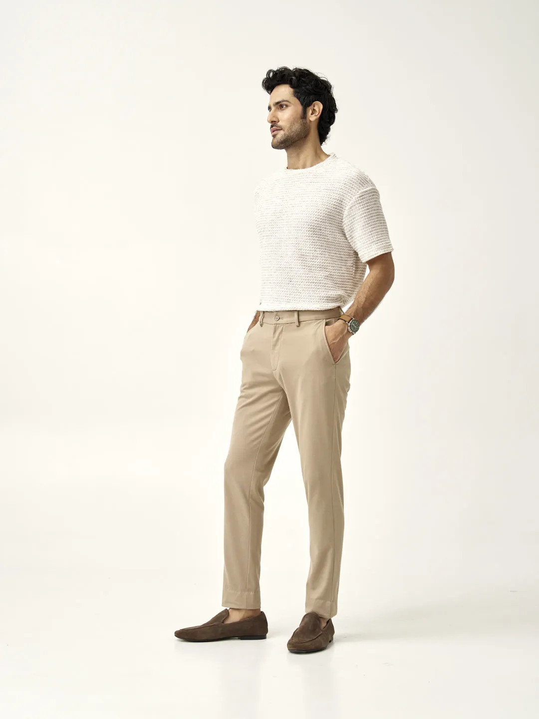 Peanut Brown Power-Stretch Pants