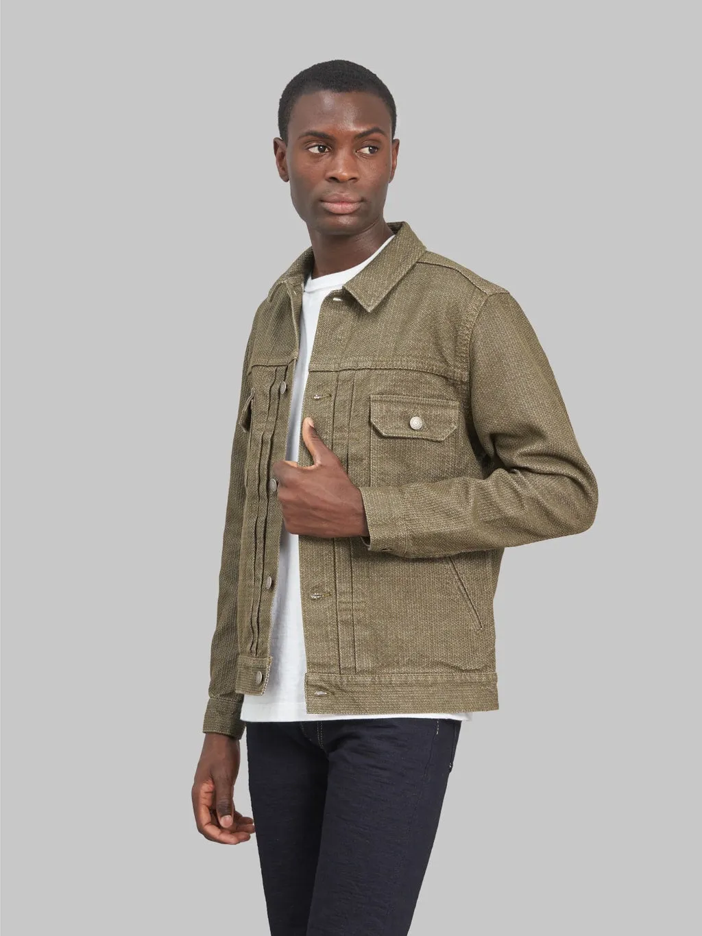 Pure Blue Japan 6117-OLV Sashiko Type II Jacket Olive