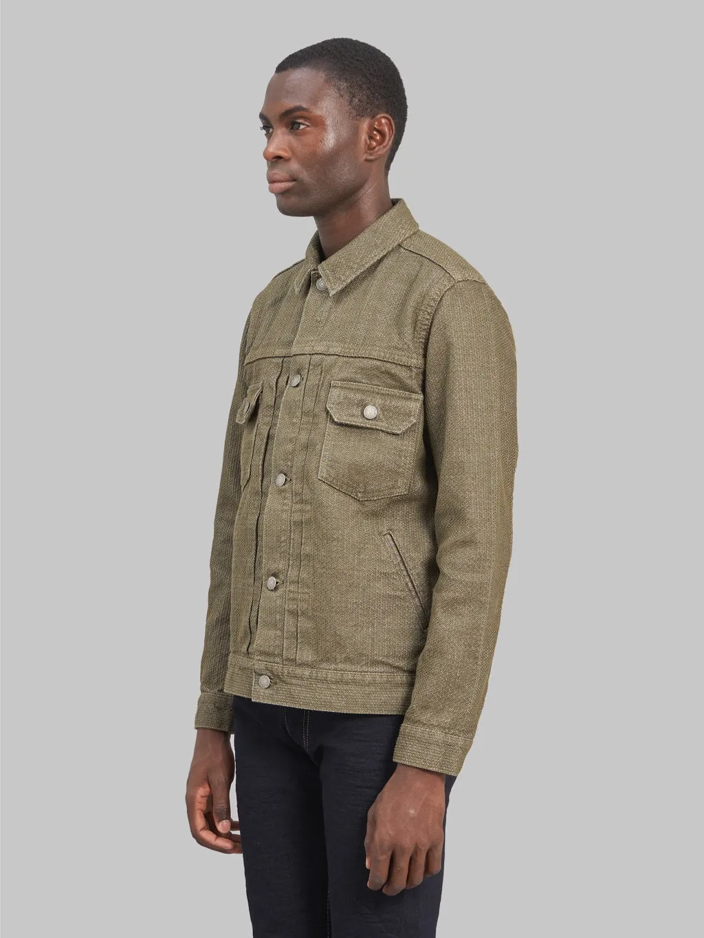 Pure Blue Japan 6117-OLV Sashiko Type II Jacket Olive