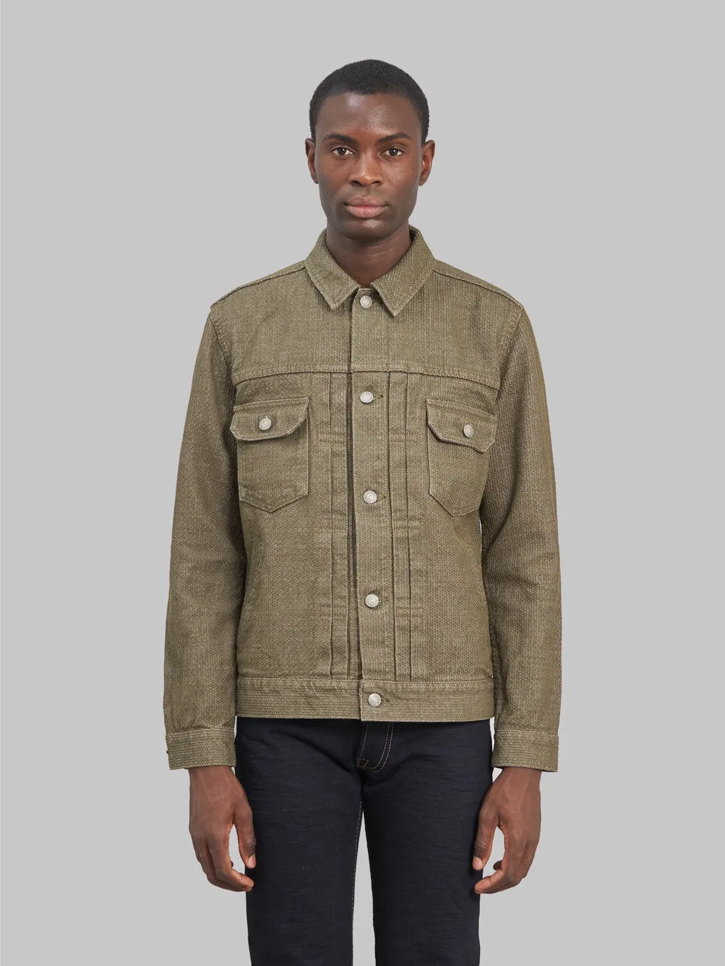 Pure Blue Japan 6117-OLV Sashiko Type II Jacket Olive