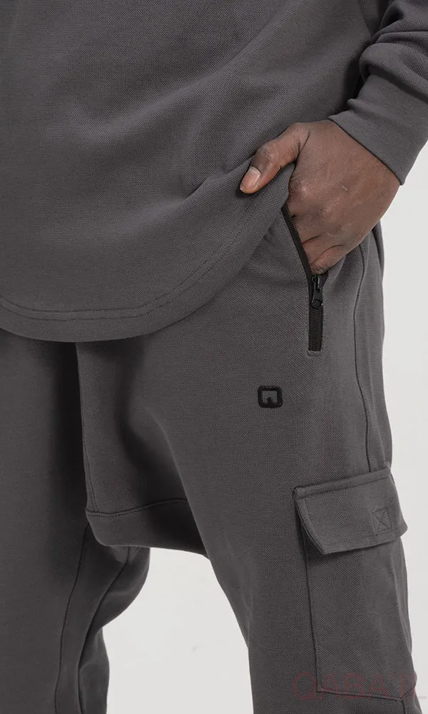 Optimized Title: Dark Grey QL Sniper Set Cargo Joggers and Longline Top with Enhanced Comfort and Style