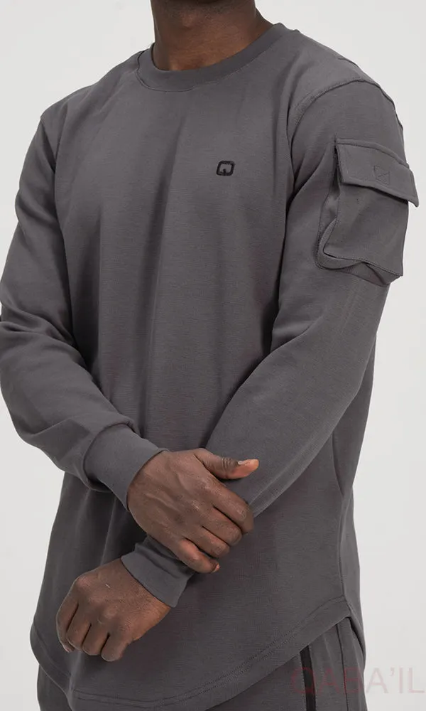 Optimized Title: Dark Grey QL Sniper Set Cargo Joggers and Longline Top with Enhanced Comfort and Style
