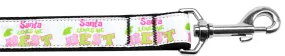 Santa Loves Me Best Nylon Dog Leash 5-8 Inch Wide 4ft Long