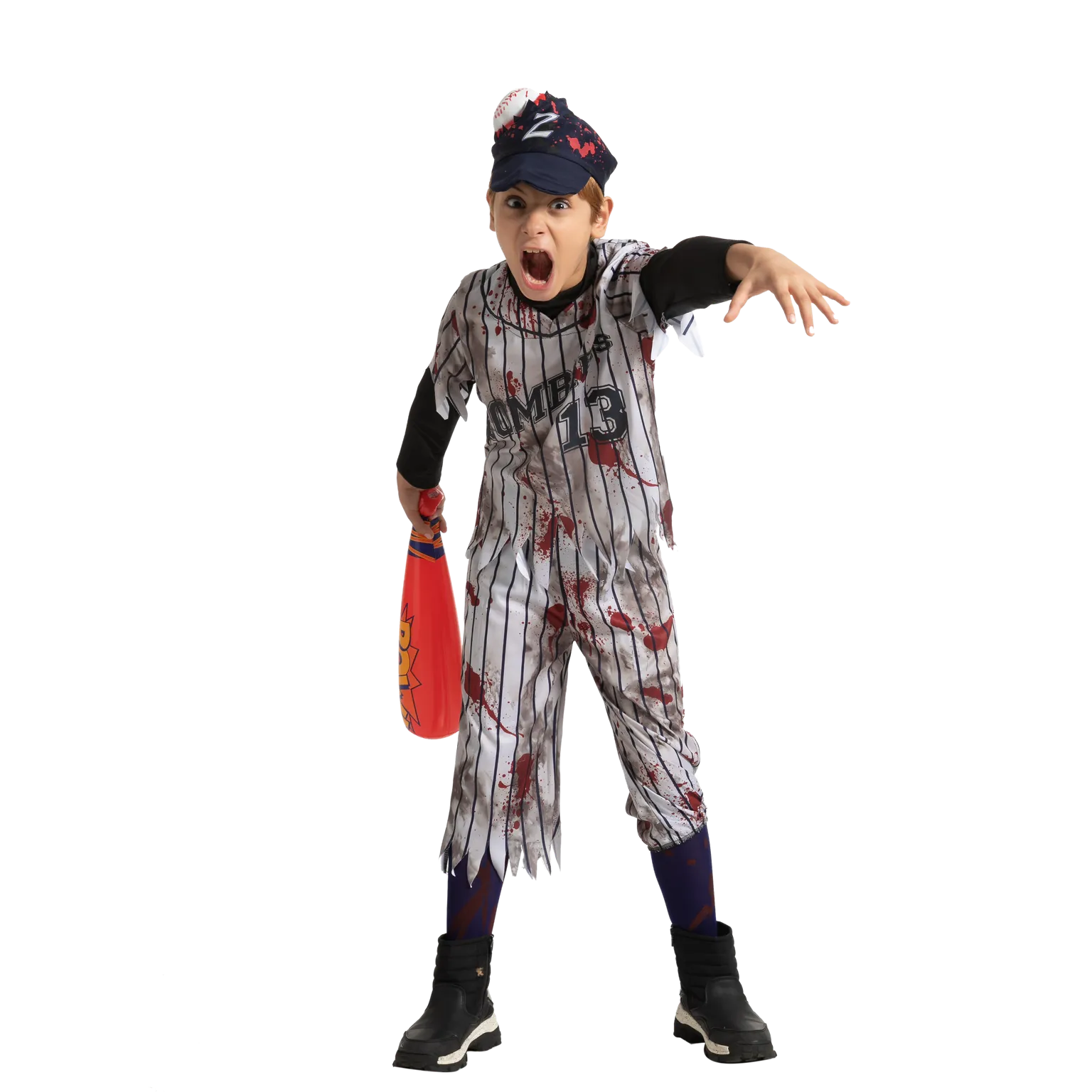 Scary Baseball Player Zombie Costume Cosplay - Child