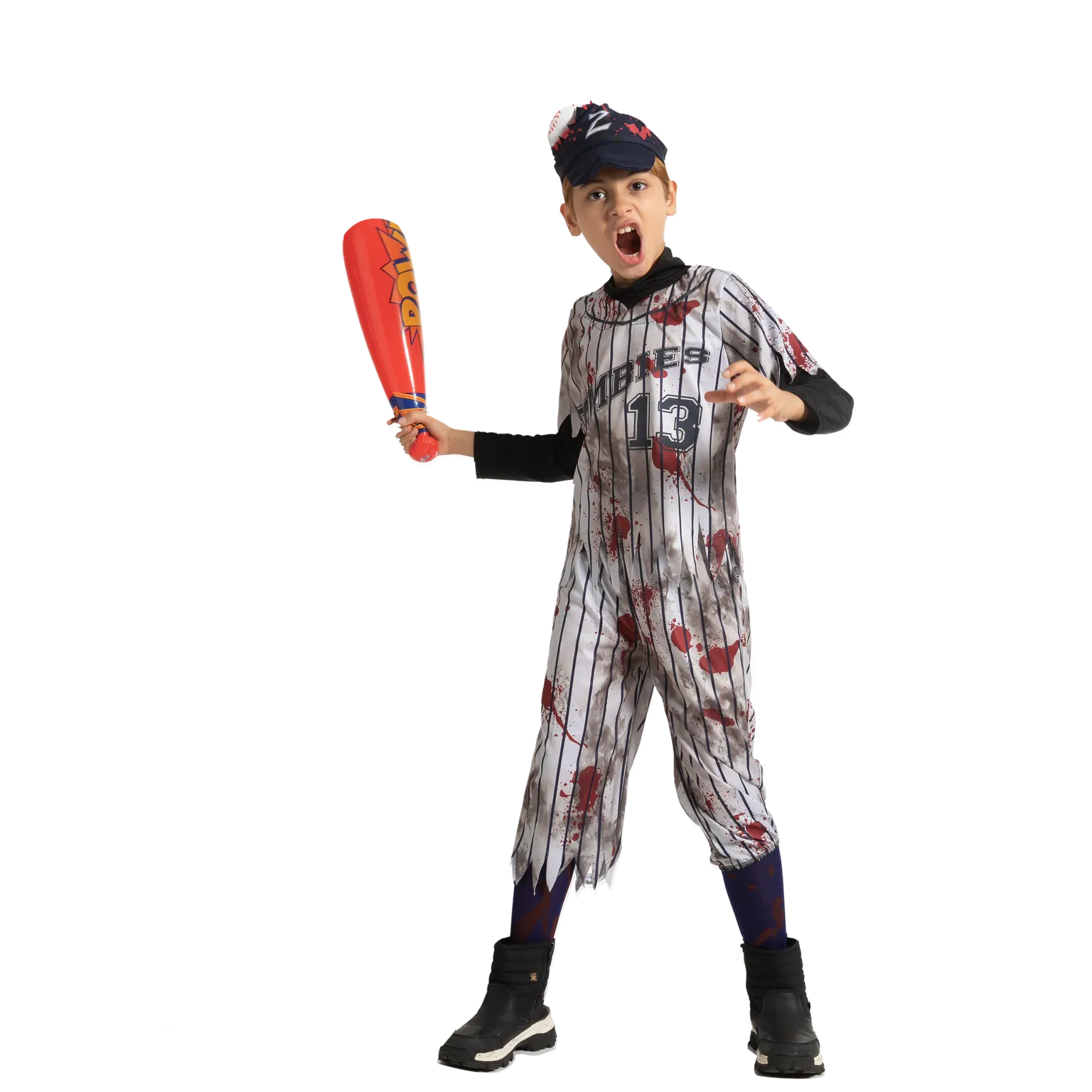 Scary Baseball Player Zombie Costume Cosplay - Child
