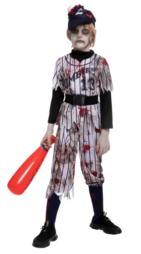 Scary Baseball Player Zombie Costume Cosplay - Child