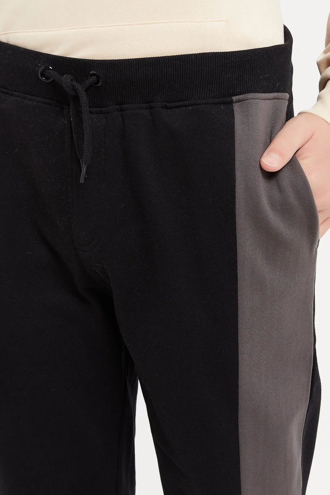 Senior Boys Black Naruto Active Pants